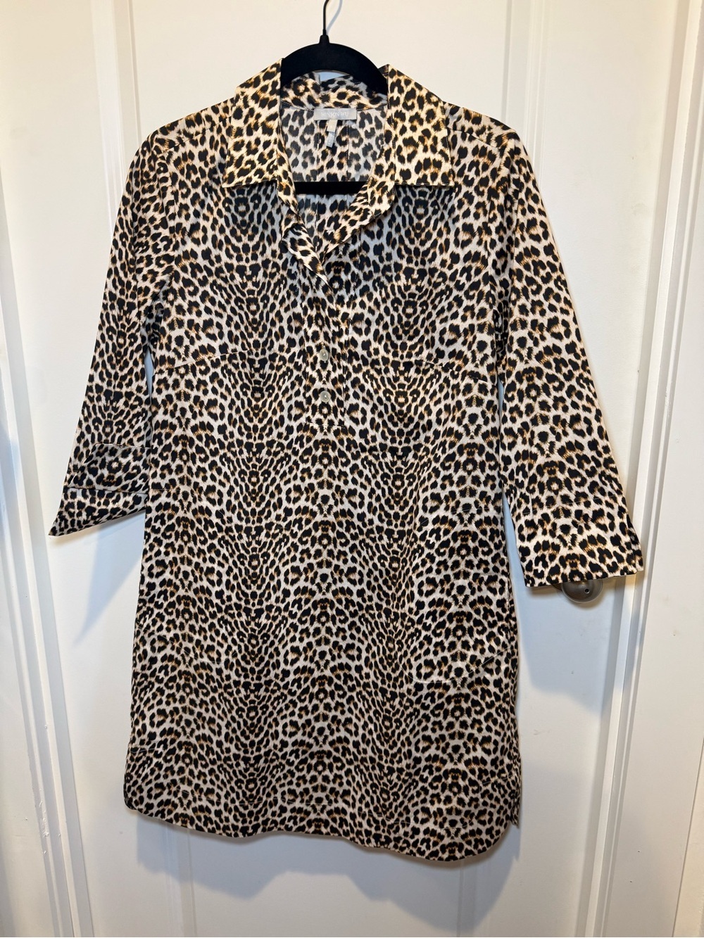 Hinson Wu Aileen Dress Animal Print in Brown & Black Cotton Size Small - Picture 2 of 6